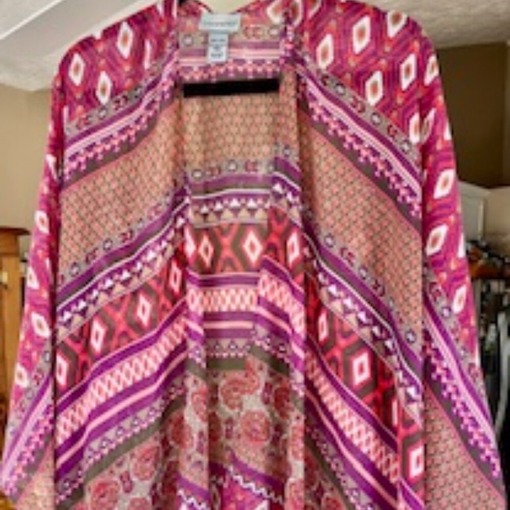 Floral plus size shawl